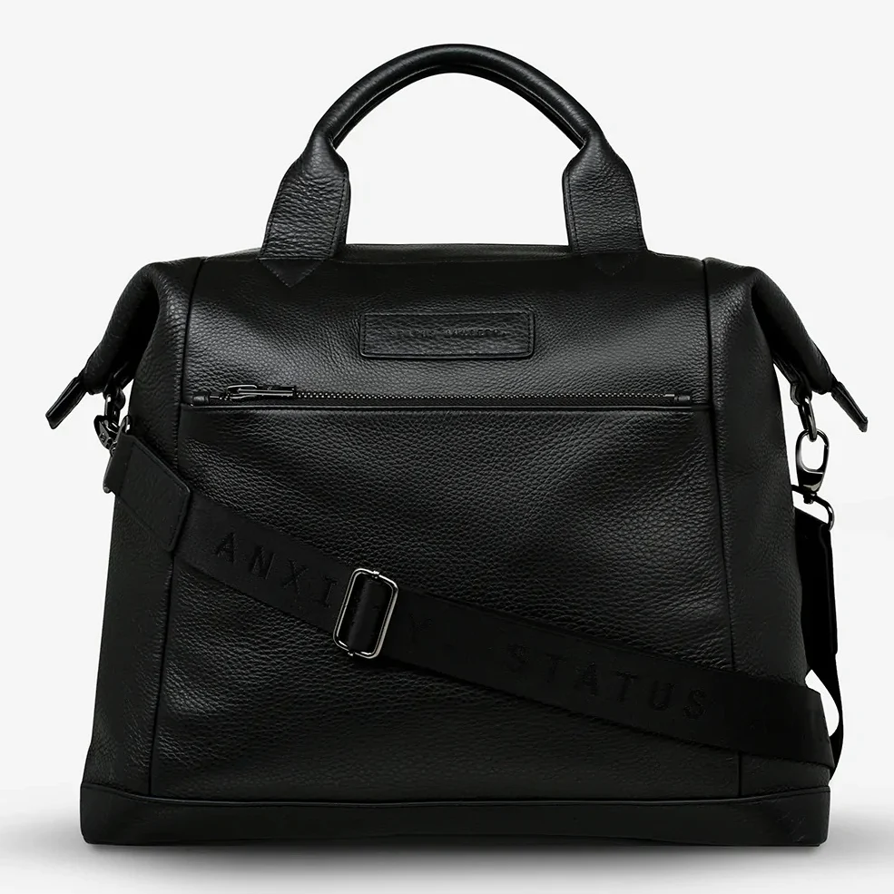 STATUS ANXIETY Womens Comes In Waves Black Leather Bag - Image 6