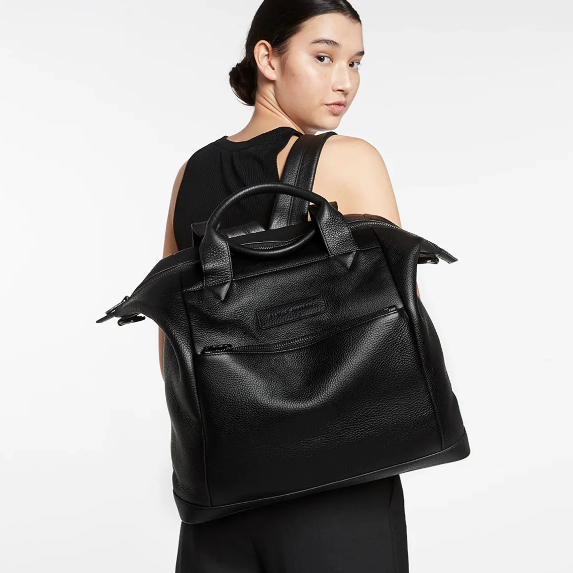 STATUS ANXIETY Womens Comes In Waves Black Leather Bag - Image 7