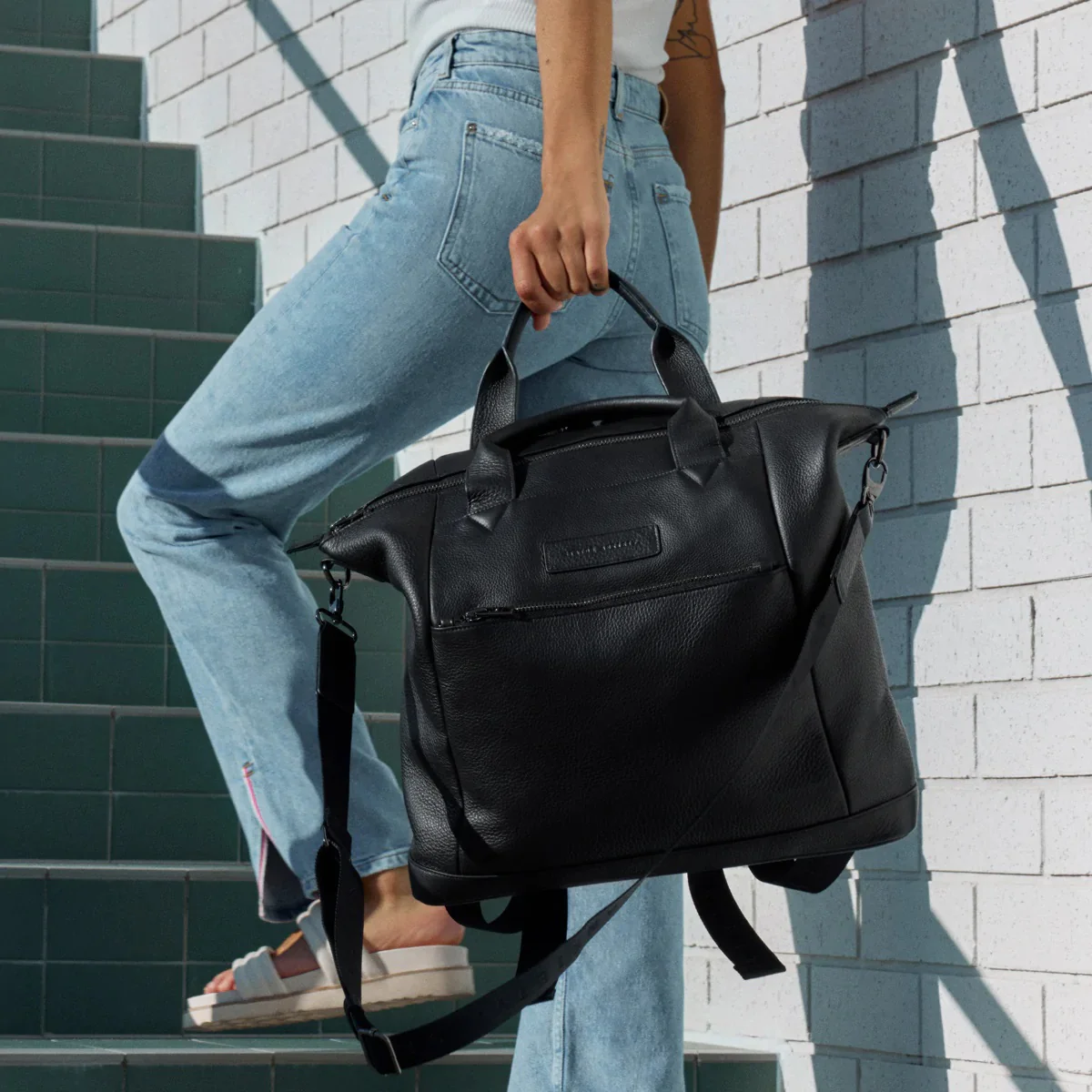 STATUS ANXIETY Womens Comes In Waves Black Leather Bag - Image 8