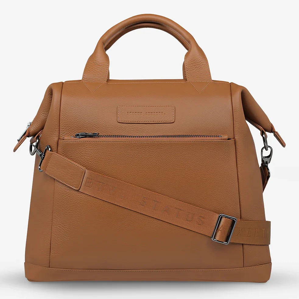 STATUS ANXIETY Womens Comes In Waves Leather Bag - Camel - Image 2