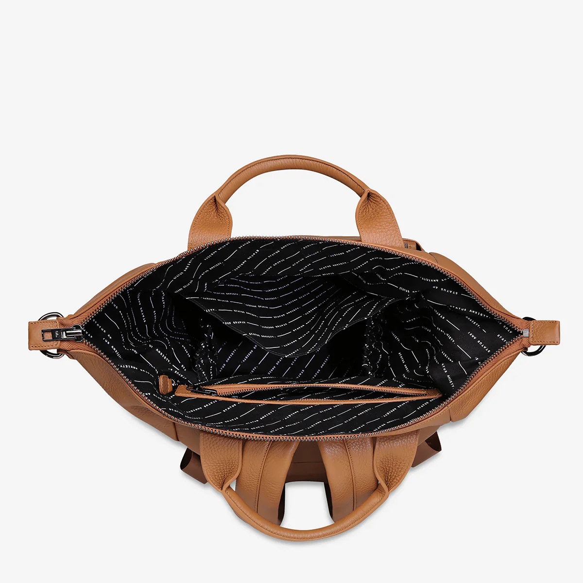 STATUS ANXIETY Womens Comes In Waves Leather Bag - Camel - Image 7