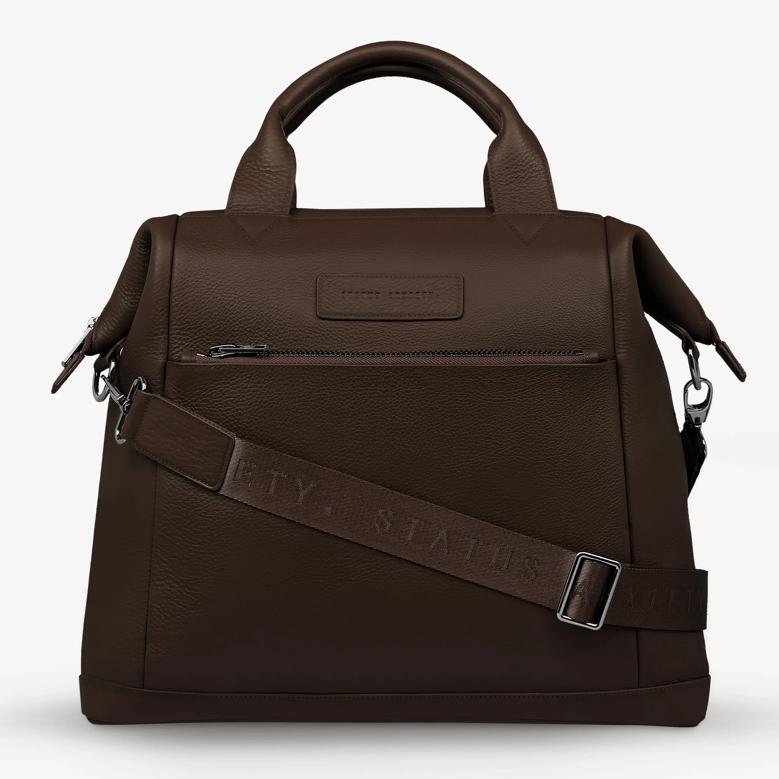 STATUS ANXIETY Womens Comes In Waves Leather Bag - Cocoa - Image 15