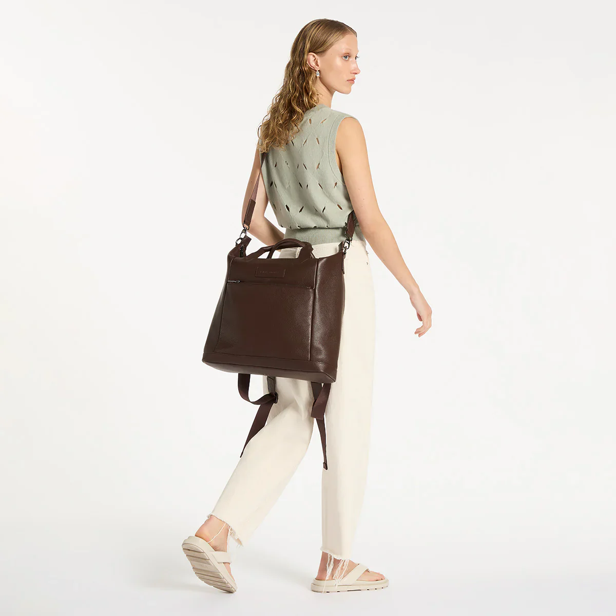 STATUS ANXIETY Womens Comes In Waves Leather Bag - Cocoa - Image 2