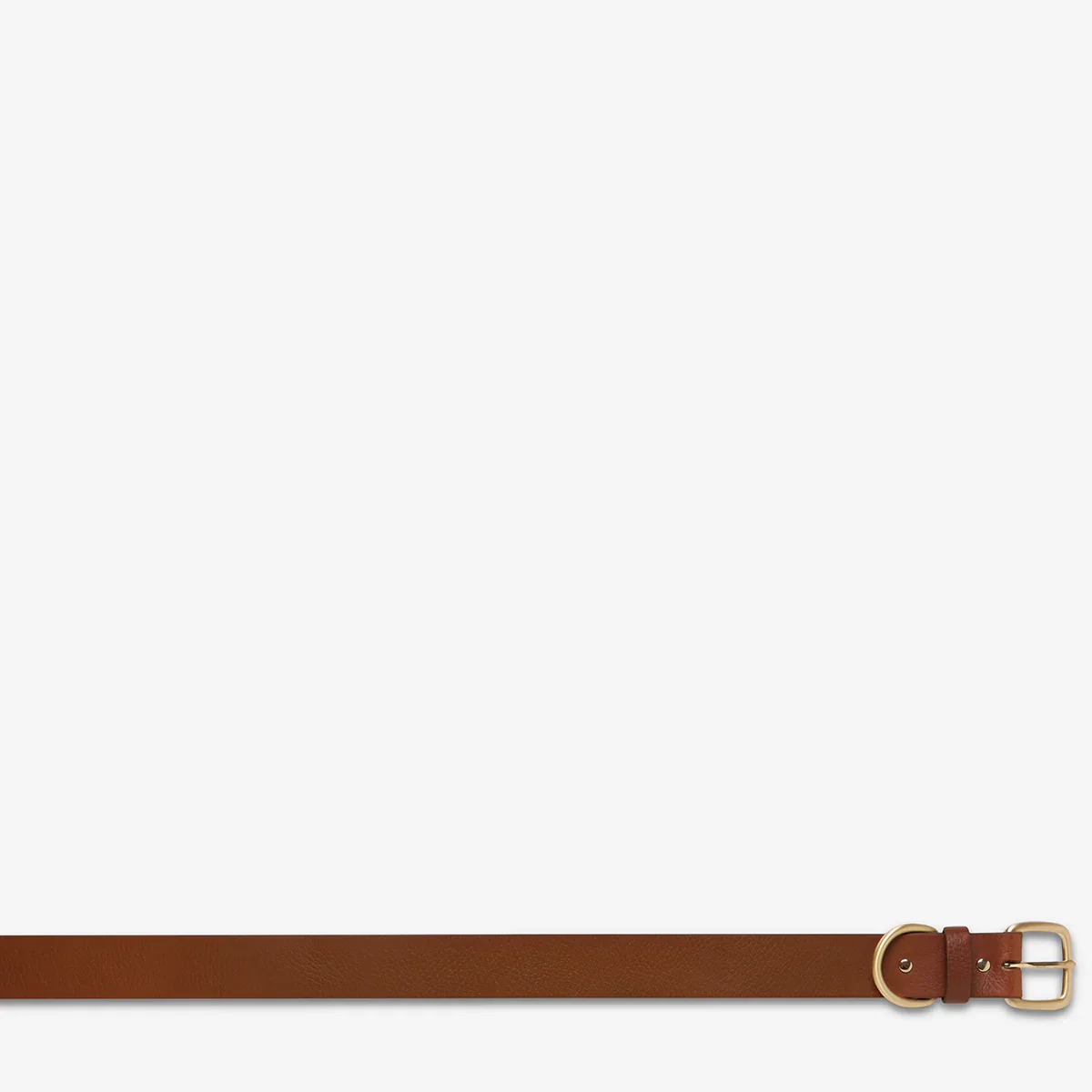 STATUS ANXIETY Womens Disarm Leather Belt - Tan w Gold Buckle - Image 4