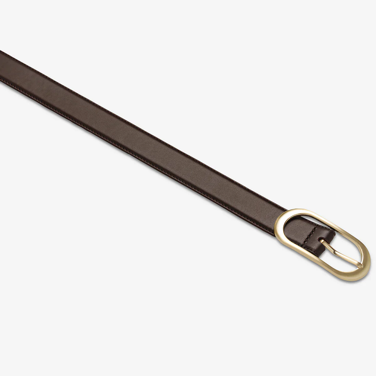 STATUS ANXIETY Womens Final Loop Leather Belt in Choc Nappa/ Gold - Image 4