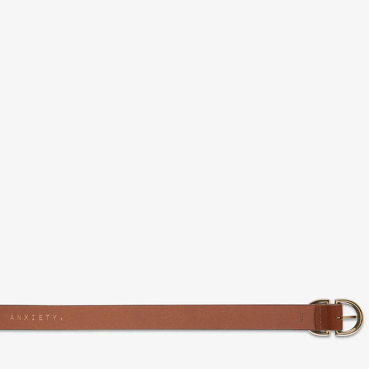STATUS ANXIETY Womens In Reverse Leather Belt - Tan/Gold - Image 10
