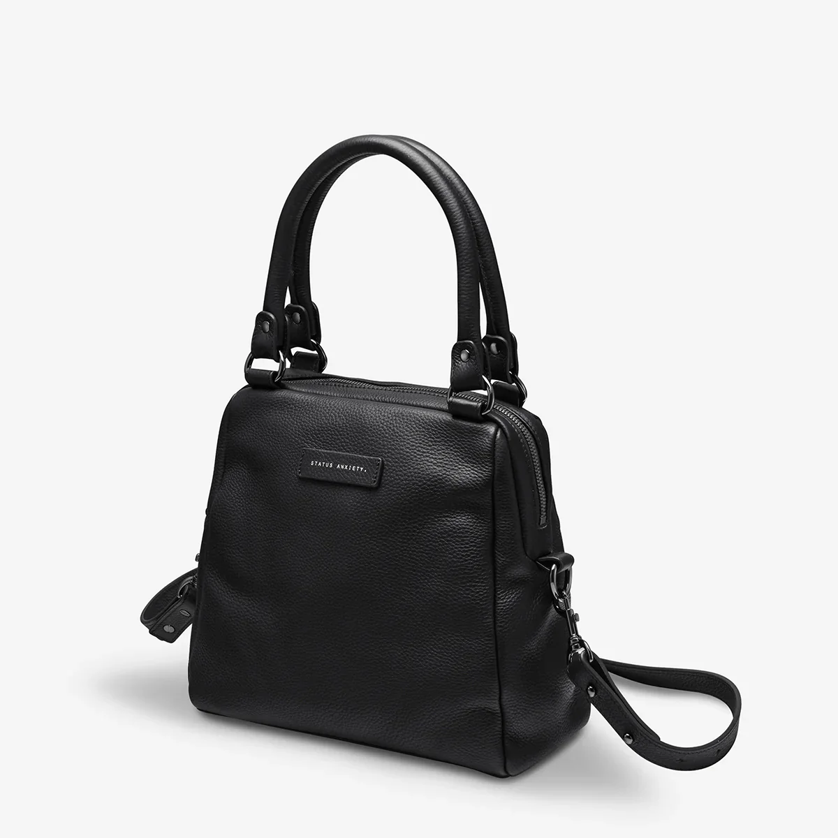 Status Anxiety WOMENS LAST MOUNTAINS LEATHER BAG BLACK - Image 4