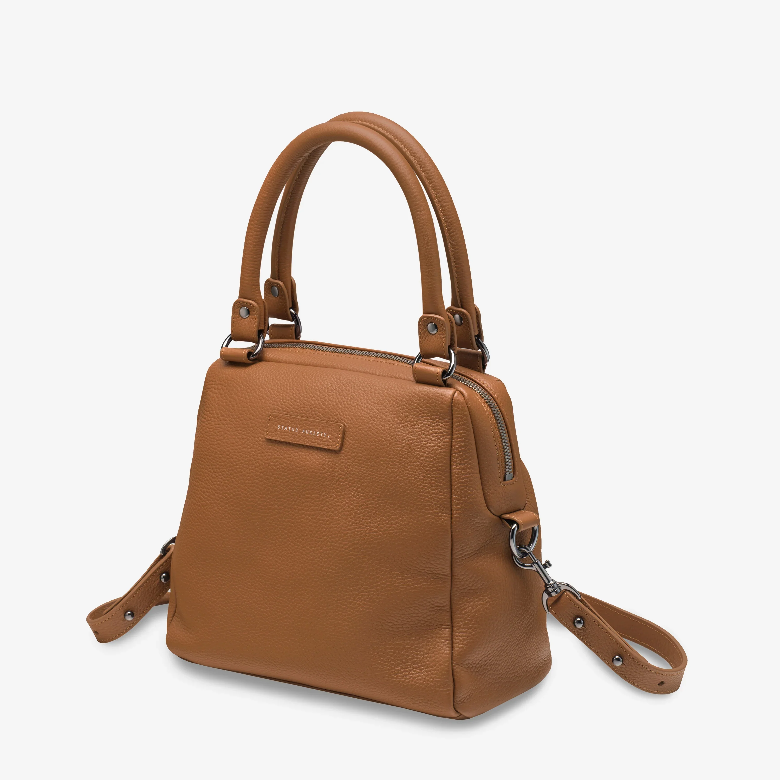 STATUS ANXIETY Womens Last Mountains Leather Bag - Camel - Image 10