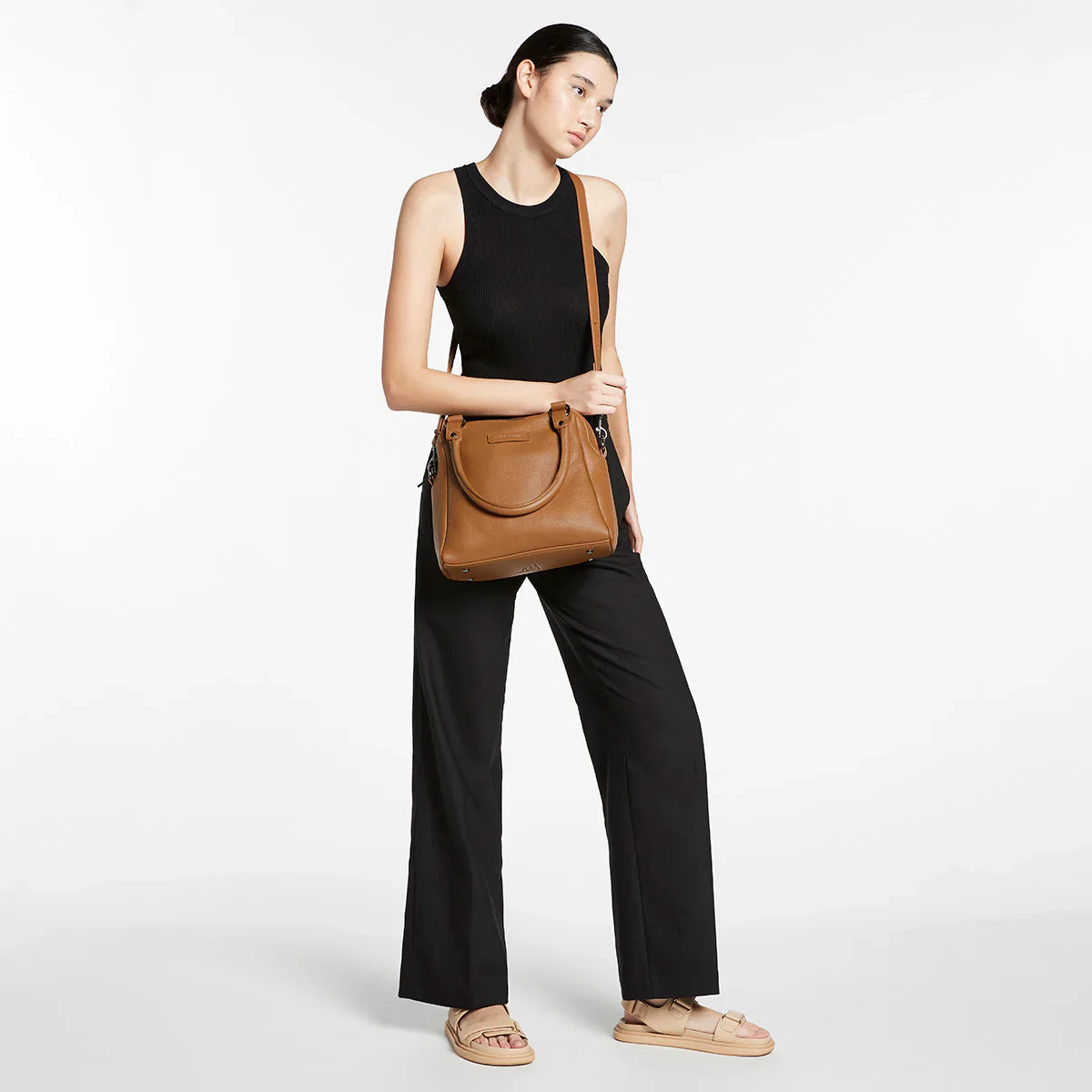 STATUS ANXIETY Womens Last Mountains Leather Bag - Camel - Image 8