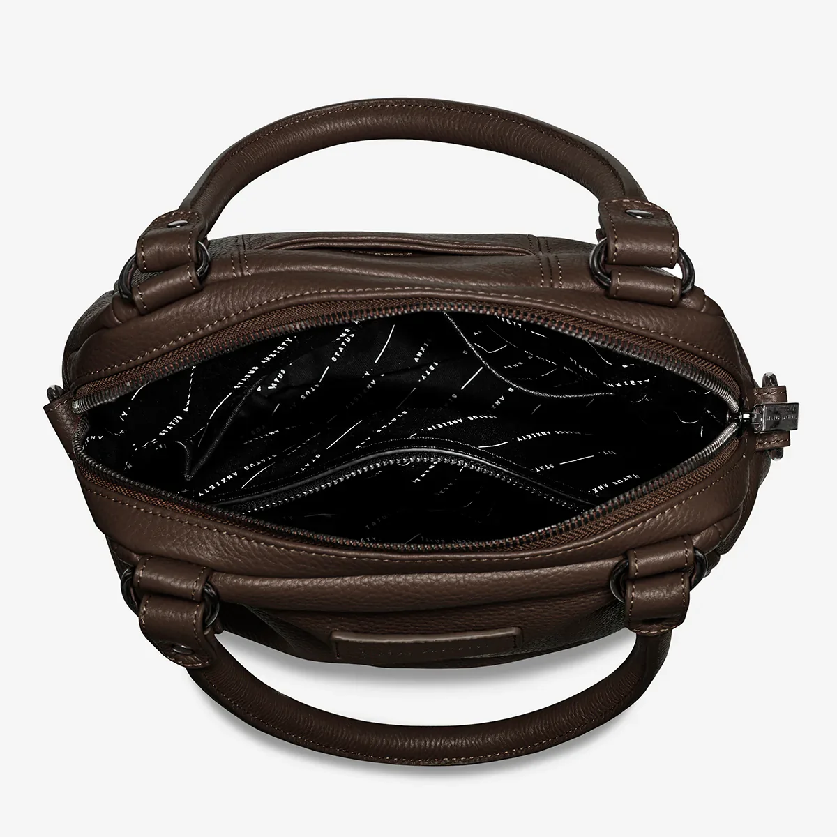 STATUS ANXIETY Womens Last Mountains Leather Bag in Cocoa - Image 5