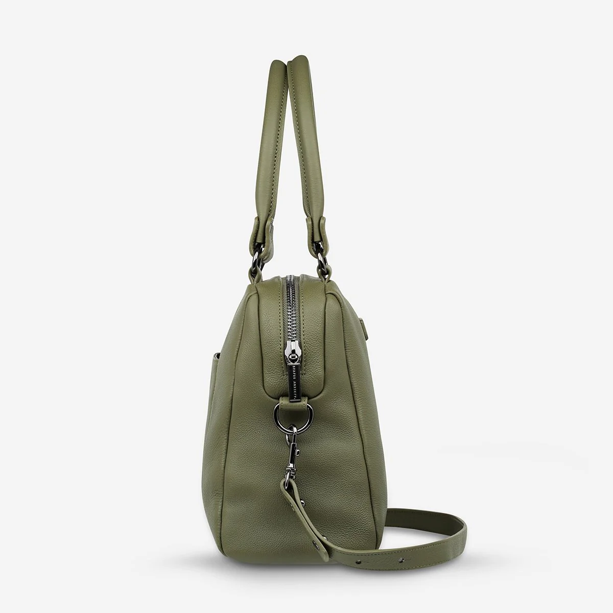 Status Anxiety WOMENS LAST MOUNTAINS LEATHER BAG - KHAKI - Image 3