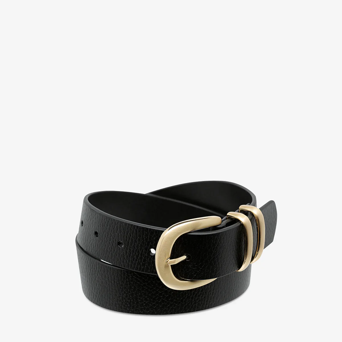 STATUS ANXIETY Womens Let It Be Leather Belt - Black/Gold - Image 6