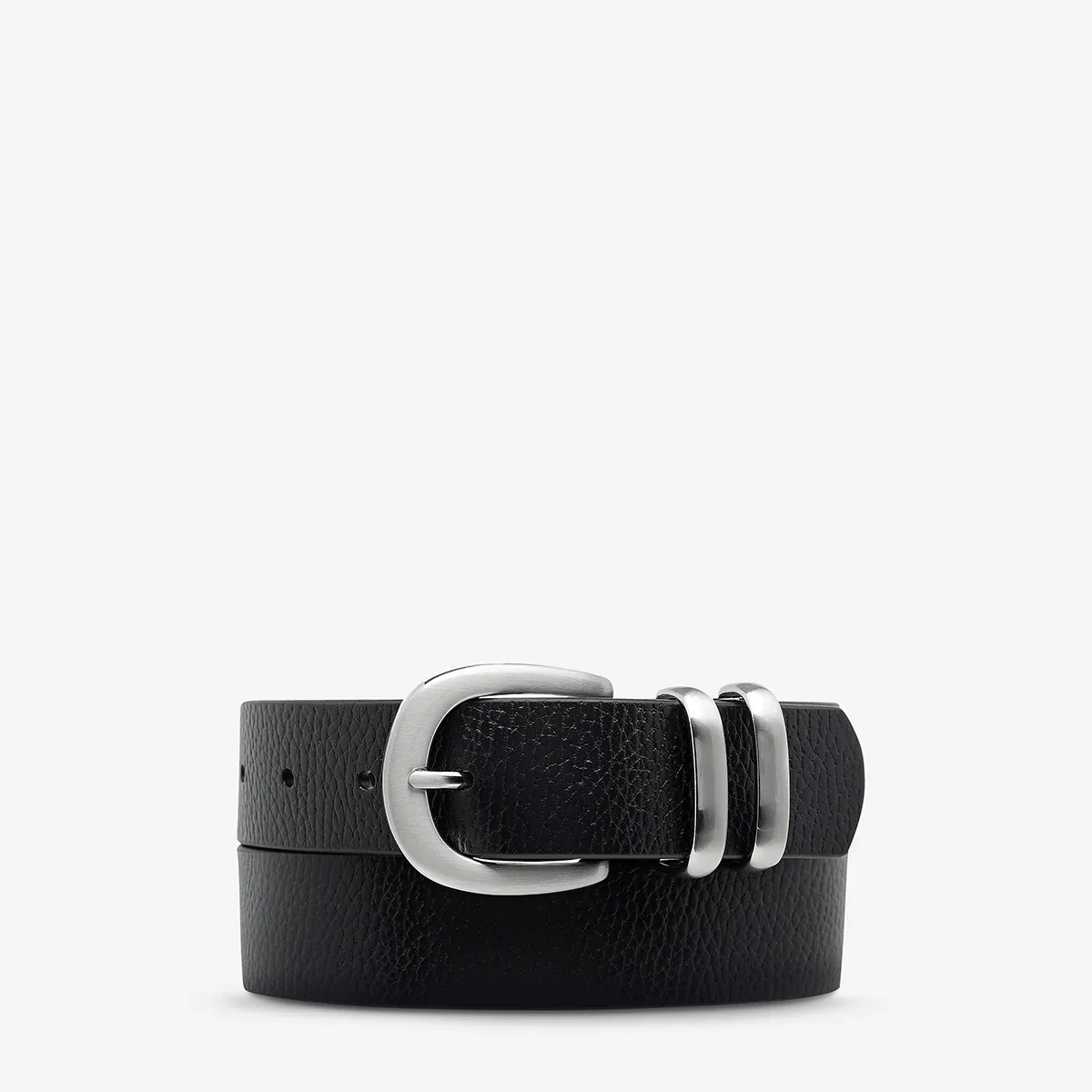 STATUS ANXIETY Womens Let It Be Leather Belt - Black/Silver - Image 5
