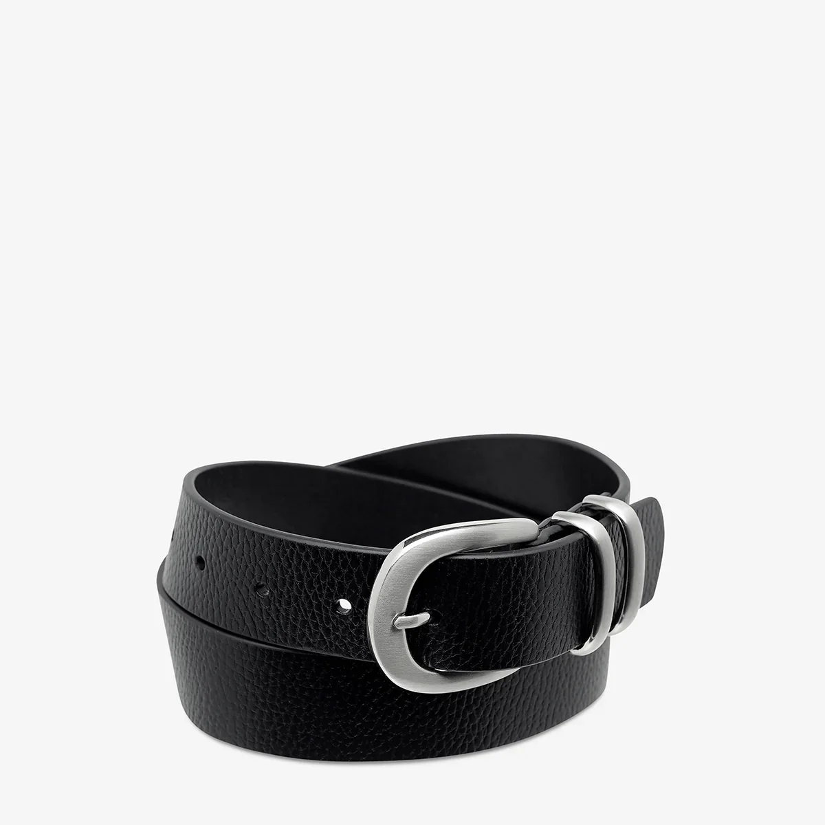 STATUS ANXIETY Womens Let It Be Leather Belt - Black/Silver - Image 6