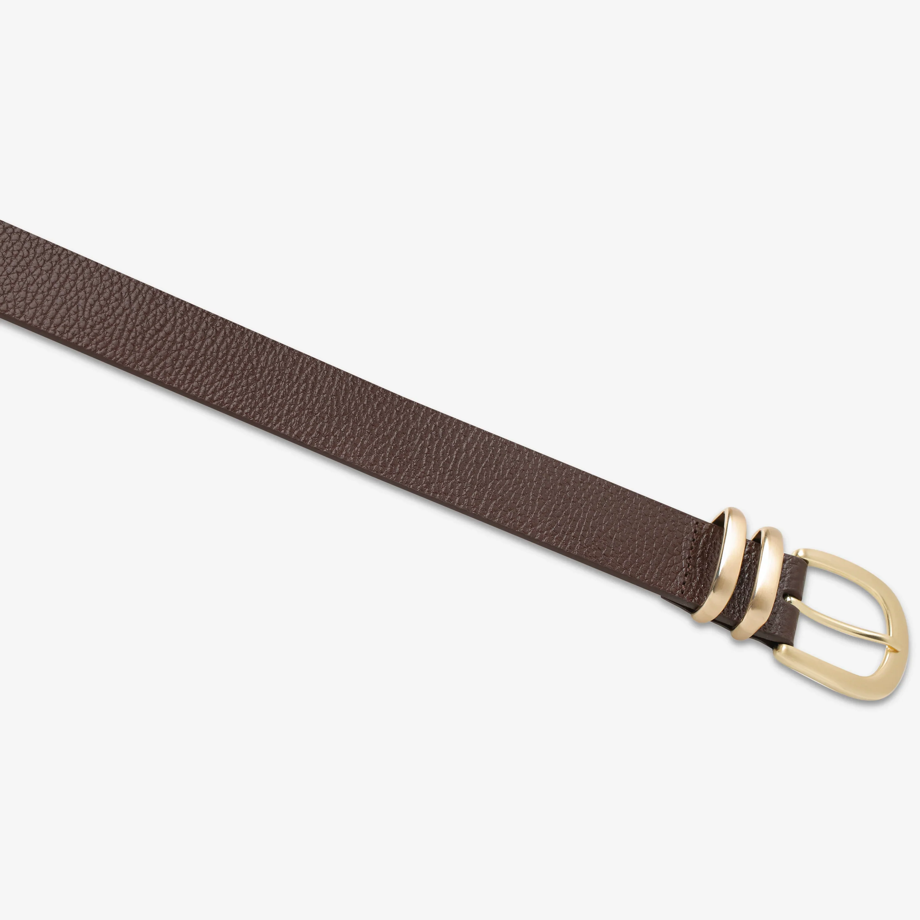STATUS ANXIETY Womens Let It Be Leather Belt - Choc/Gold - Image 4