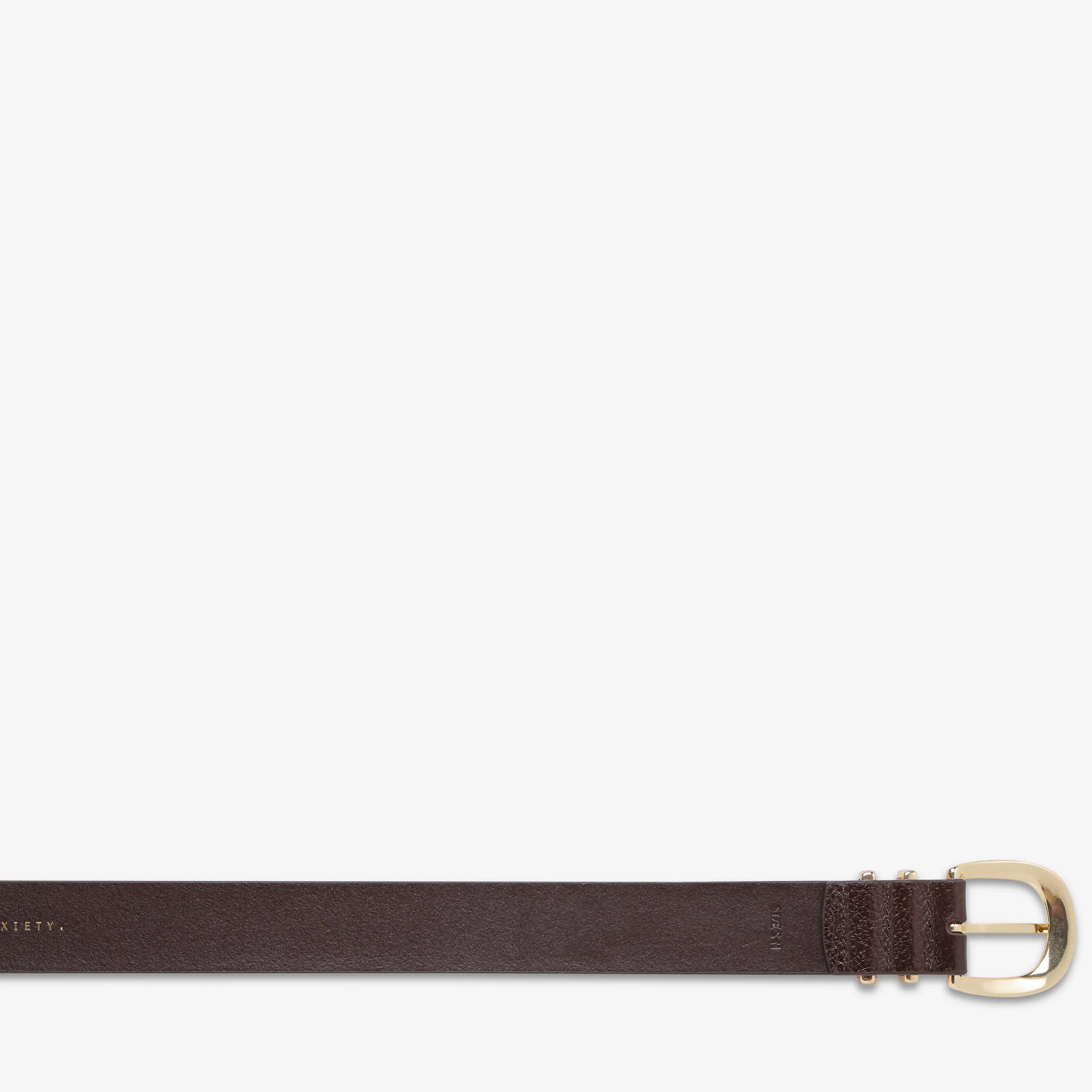 STATUS ANXIETY Womens Let It Be Leather Belt - Choc/Gold - Image 6