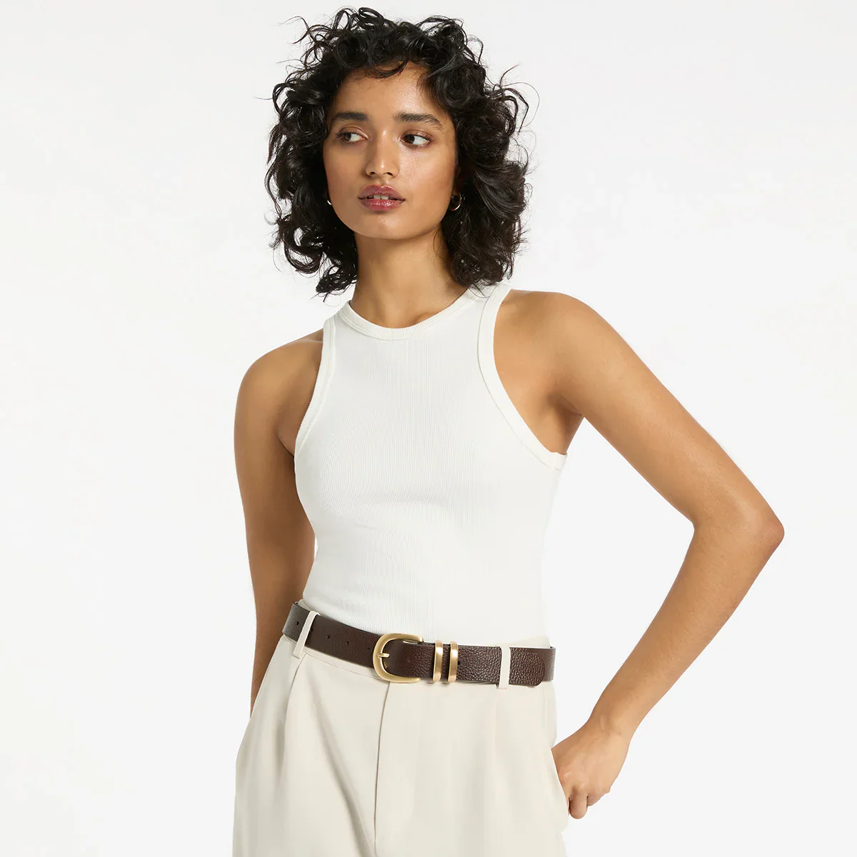 STATUS ANXIETY Womens Let It Be Leather Belt - Choc/Gold - Image 7