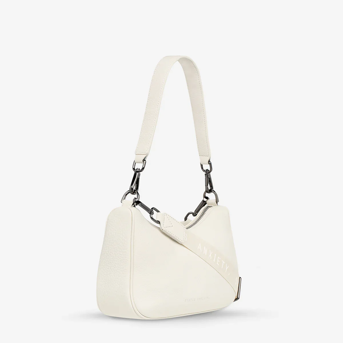 STATUS ANXIETY Womens Look Both Ways Leather Bag - Chalk - Image 8