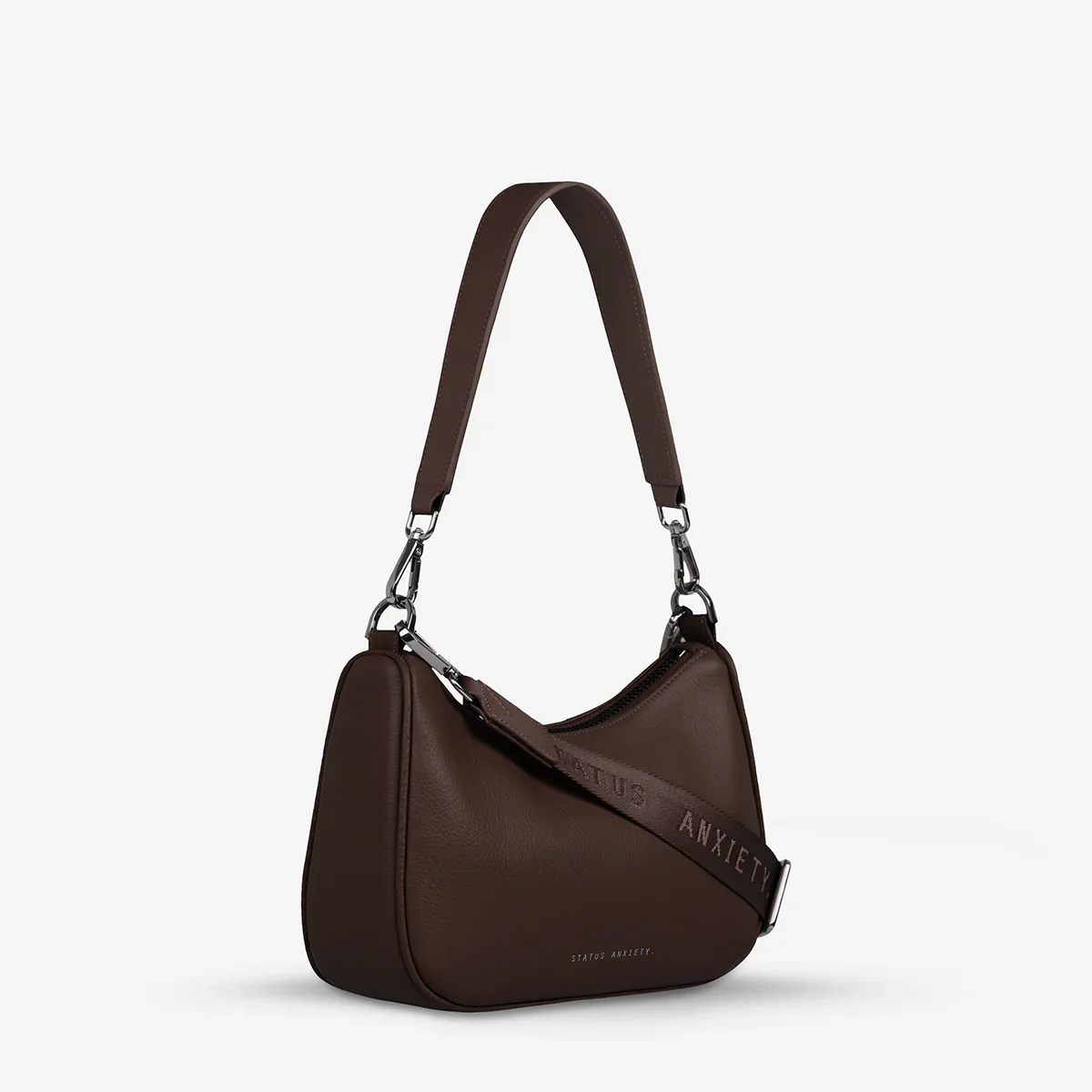 STATUS ANXIETY Womens Look Both Ways Leather Bag - Cocoa - Image 8