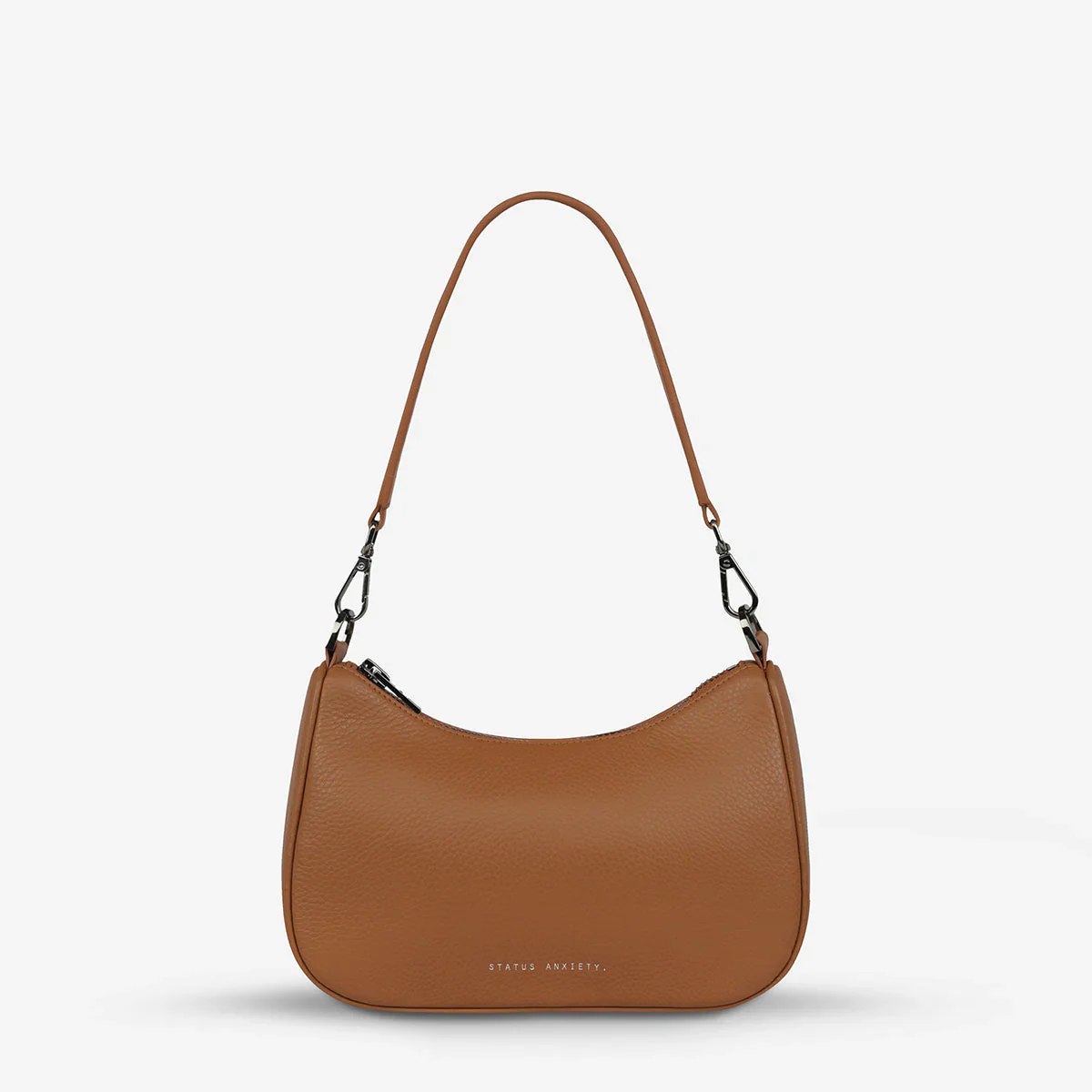 STATUS ANXIETY Womens Look Both Ways Leather Bag in Camel - Image 10