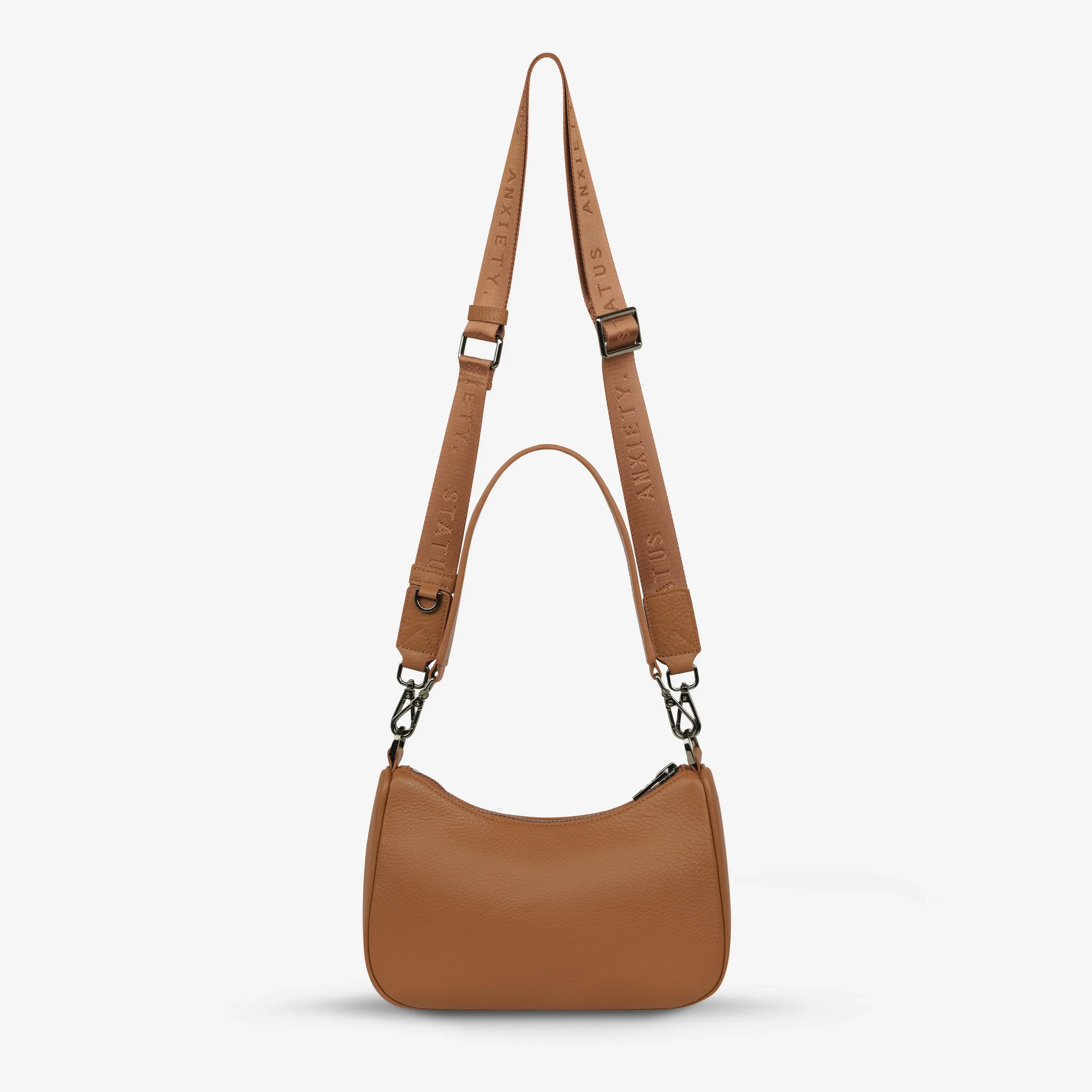 STATUS ANXIETY Womens Look Both Ways Leather Bag in Camel - Image 12