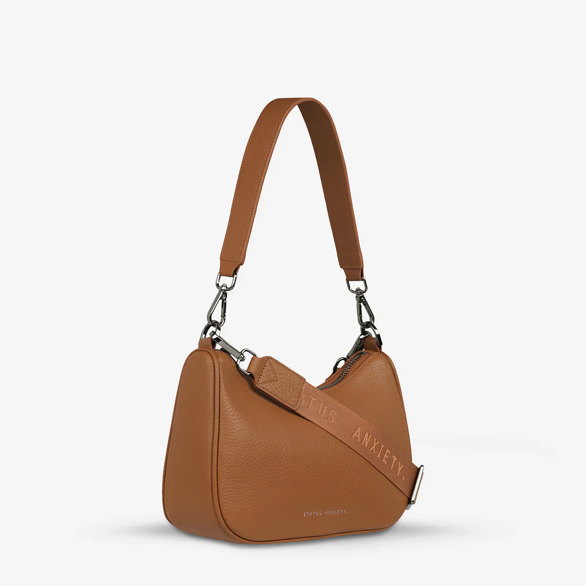 STATUS ANXIETY Womens Look Both Ways Leather Bag in Camel - Image 9