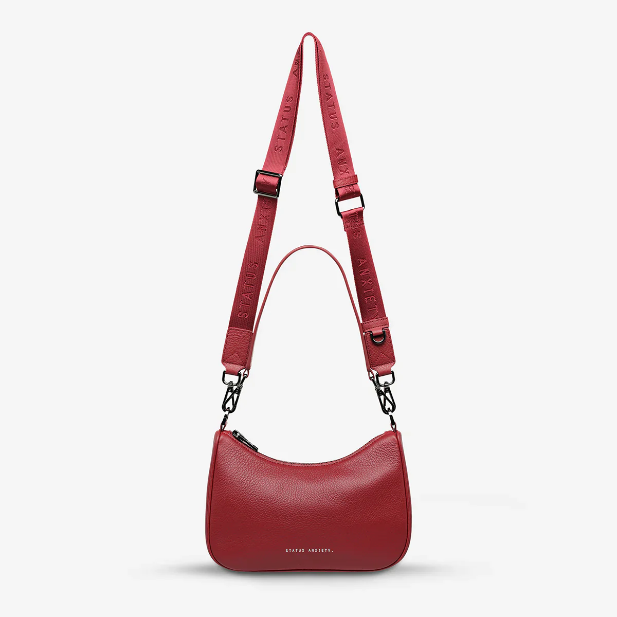 STATUS ANXIETY Womens Look Both Ways Leather Bag in Rouge - Image 2