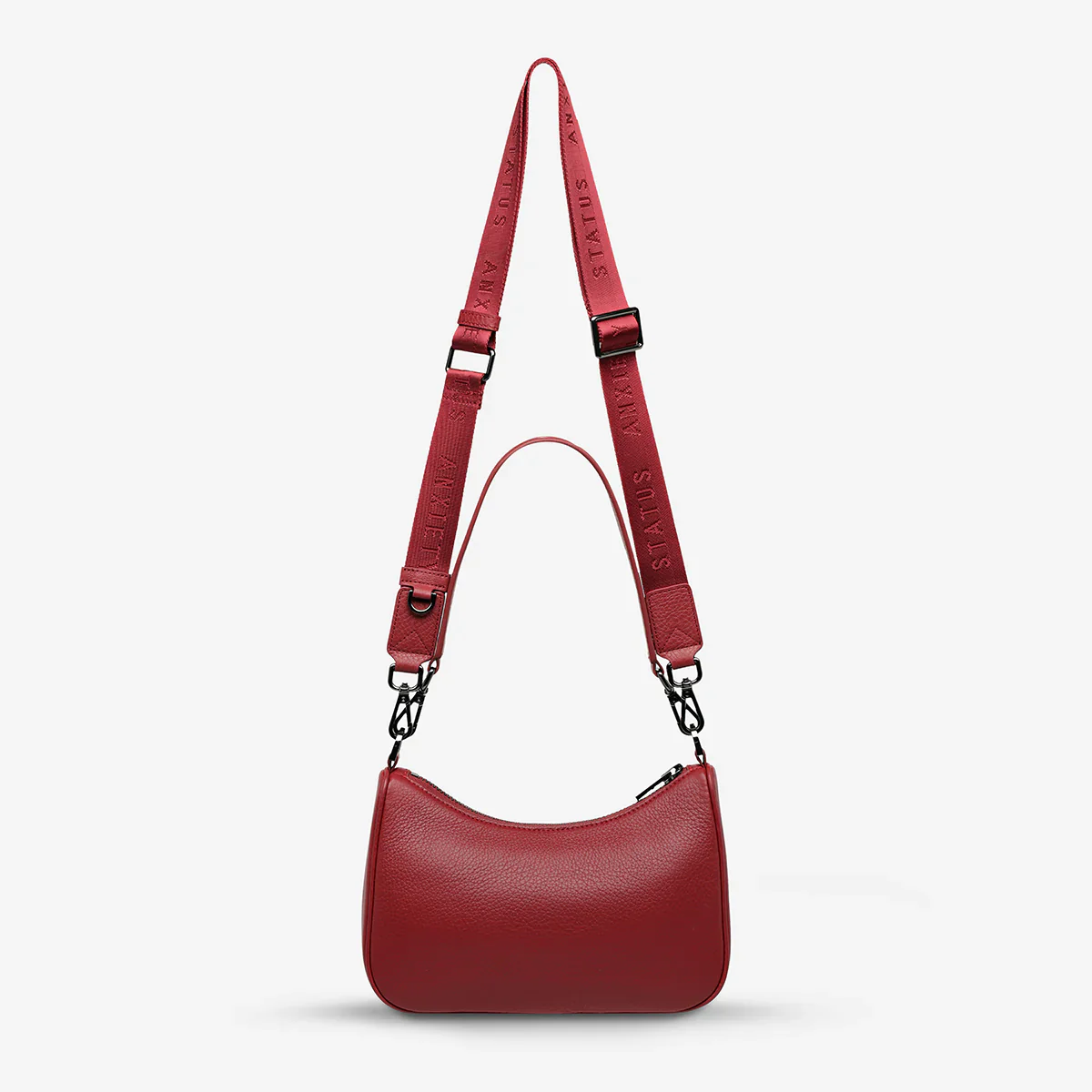 STATUS ANXIETY Womens Look Both Ways Leather Bag in Rouge - Image 3