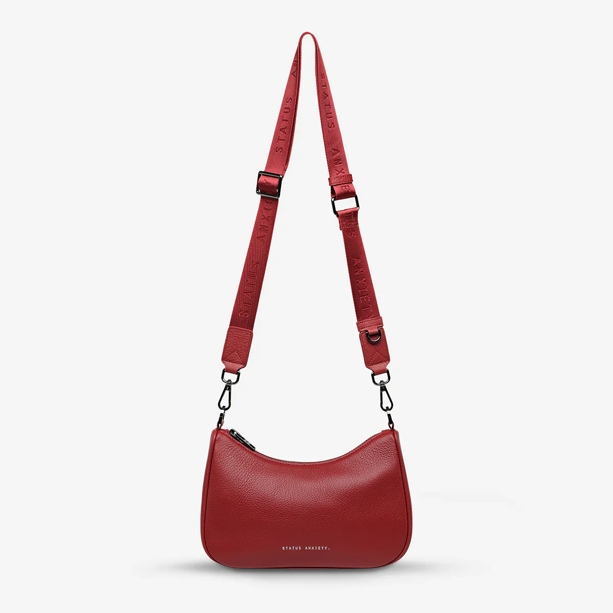 STATUS ANXIETY Womens Look Both Ways Leather Bag in Rouge - Image 4