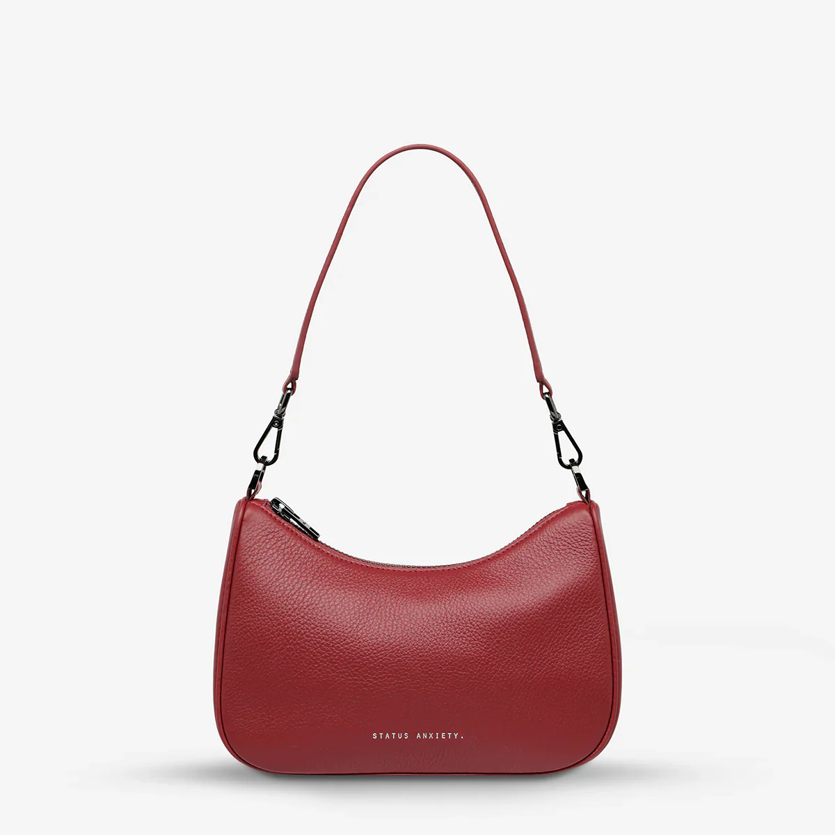 STATUS ANXIETY Womens Look Both Ways Leather Bag in Rouge - Image 8