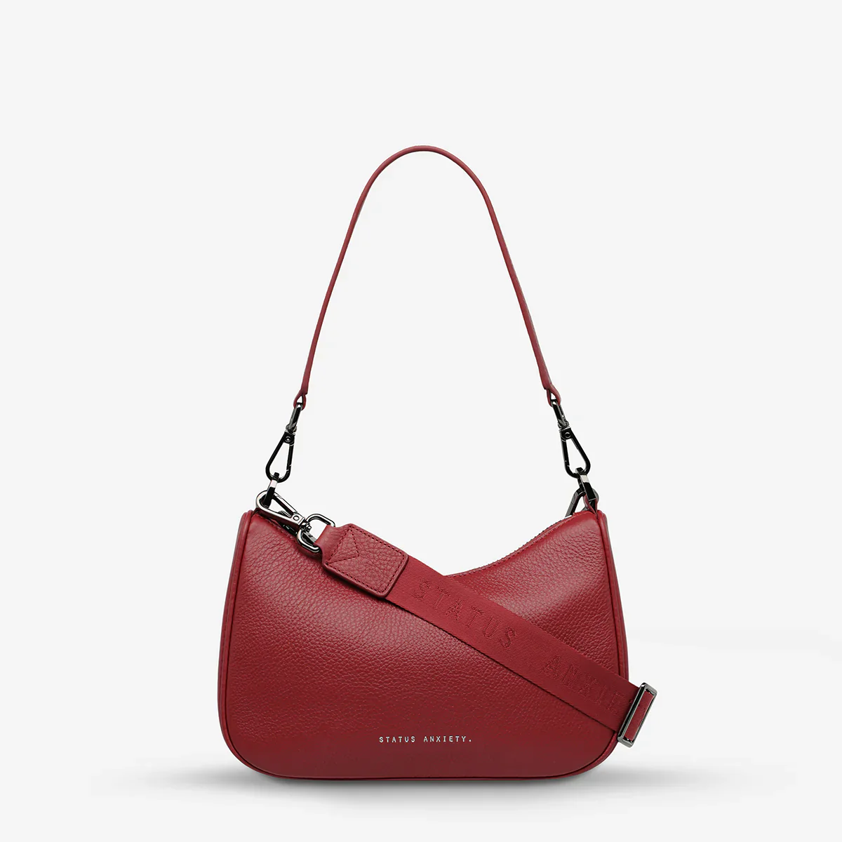 STATUS ANXIETY Womens Look Both Ways Leather Bag in Rouge - Image 9
