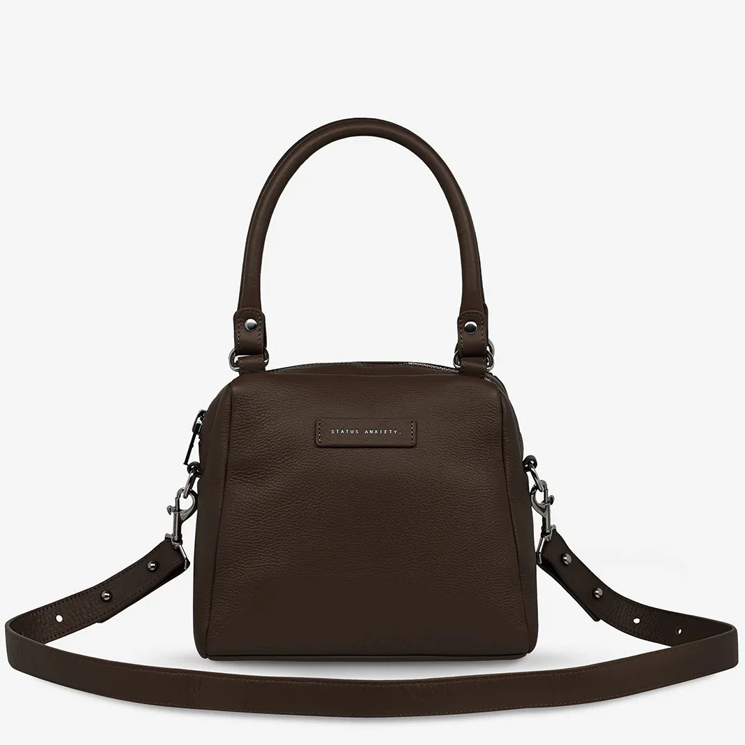STATUS ANXIETY Womens Mini Mountains Leather Bag - Cocoa