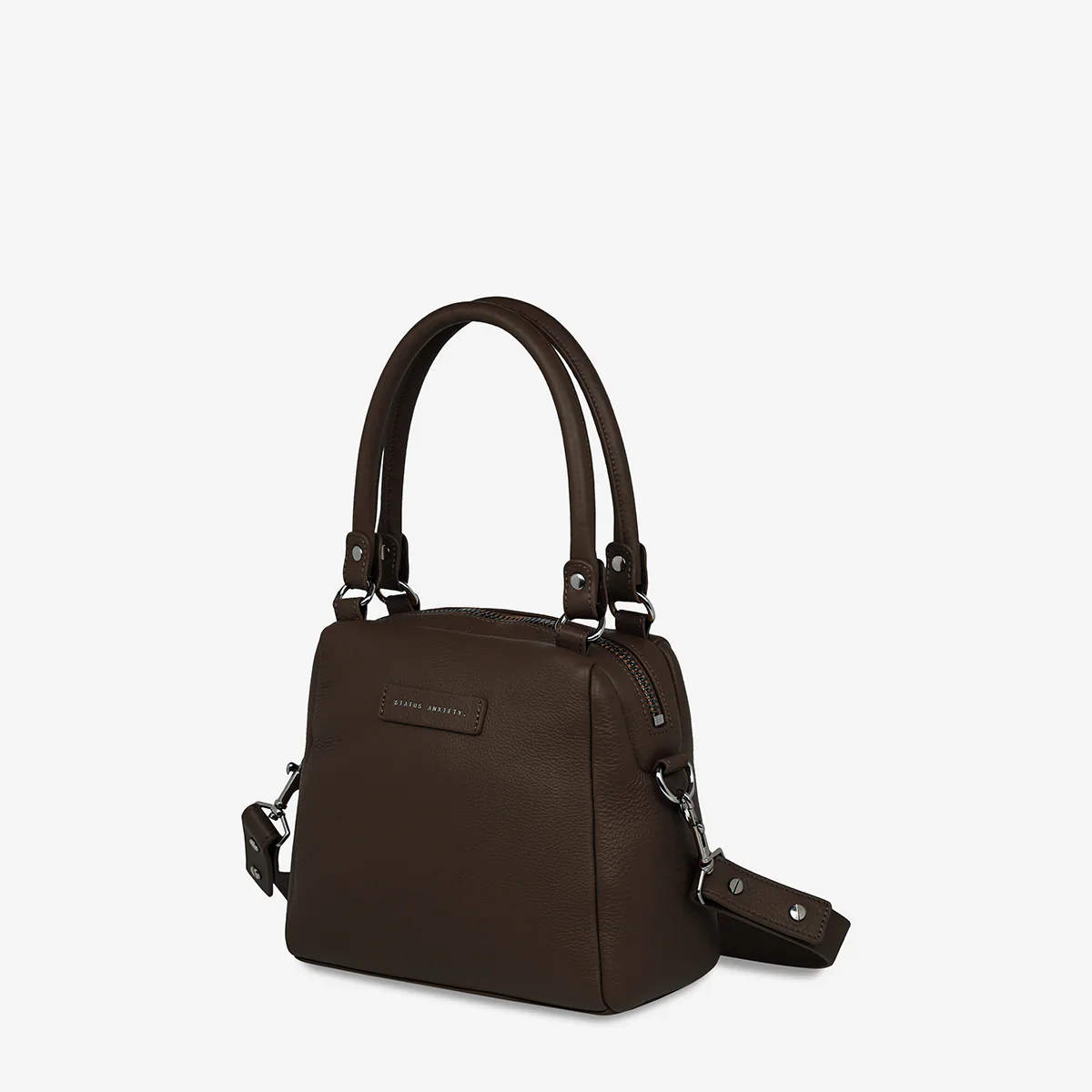STATUS ANXIETY Womens Mini Mountains Leather Bag - Cocoa - Image 6