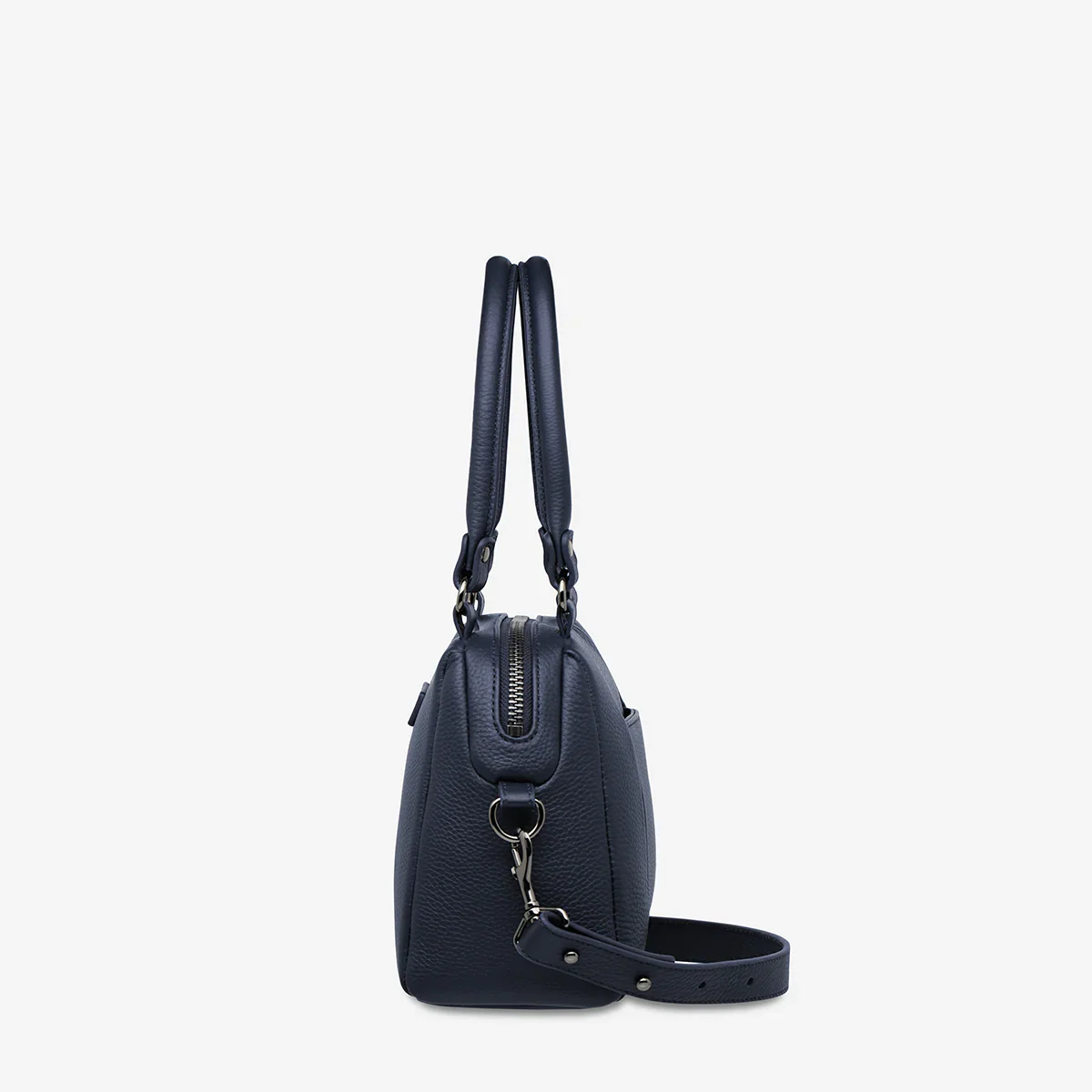 STATUS ANXIETY Womens Mini Mountains Leather Bag in Midnight Blue - Image 4
