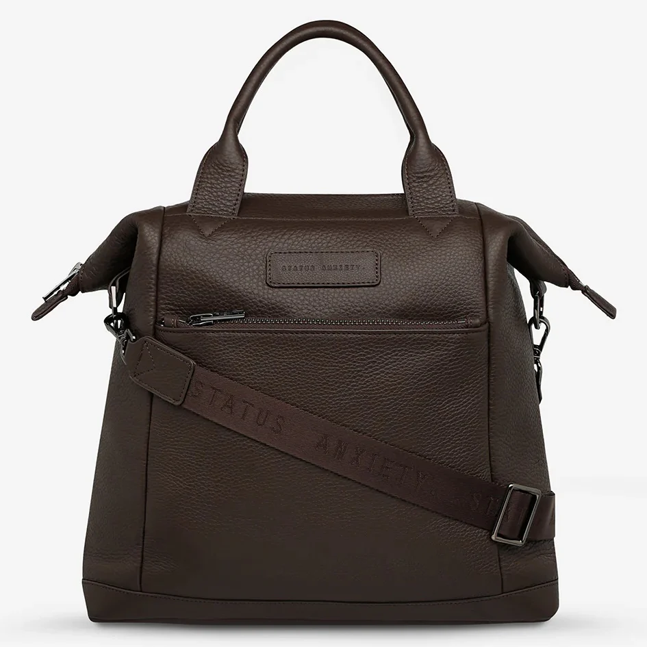 STATUS ANXIETY Womens Mini Waves Leather Backpack- Cocoa - Image 3