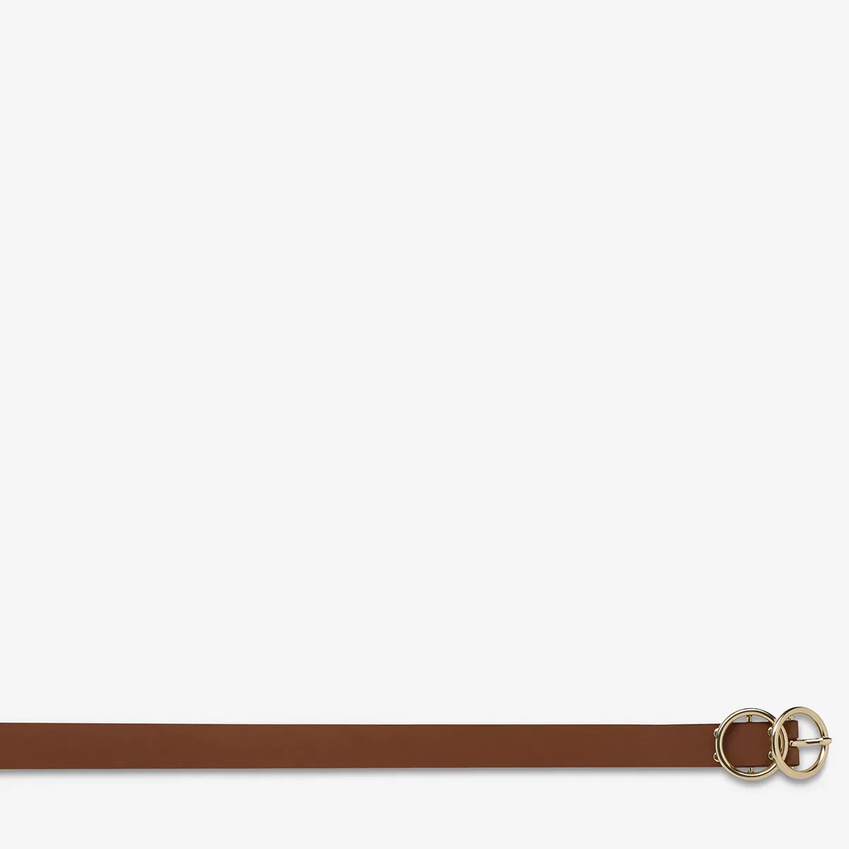 STATUS ANXIETY Womens Mislaid Leather Belt Tan/Gold - Image 3