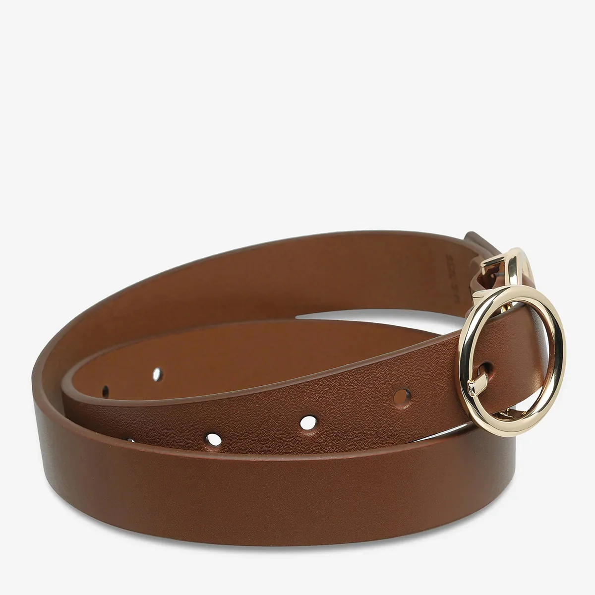 STATUS ANXIETY Womens Mislaid Leather Belt Tan/Gold - Image 6