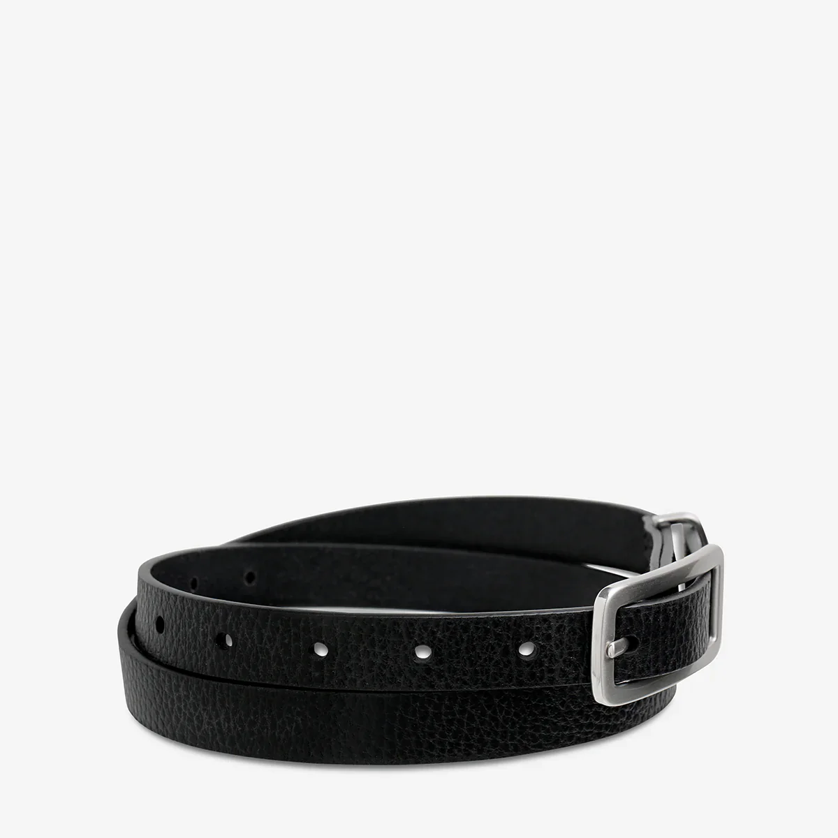 STATUS ANXIETY Womens Muse Leather Belt Black / Silver - Image 3