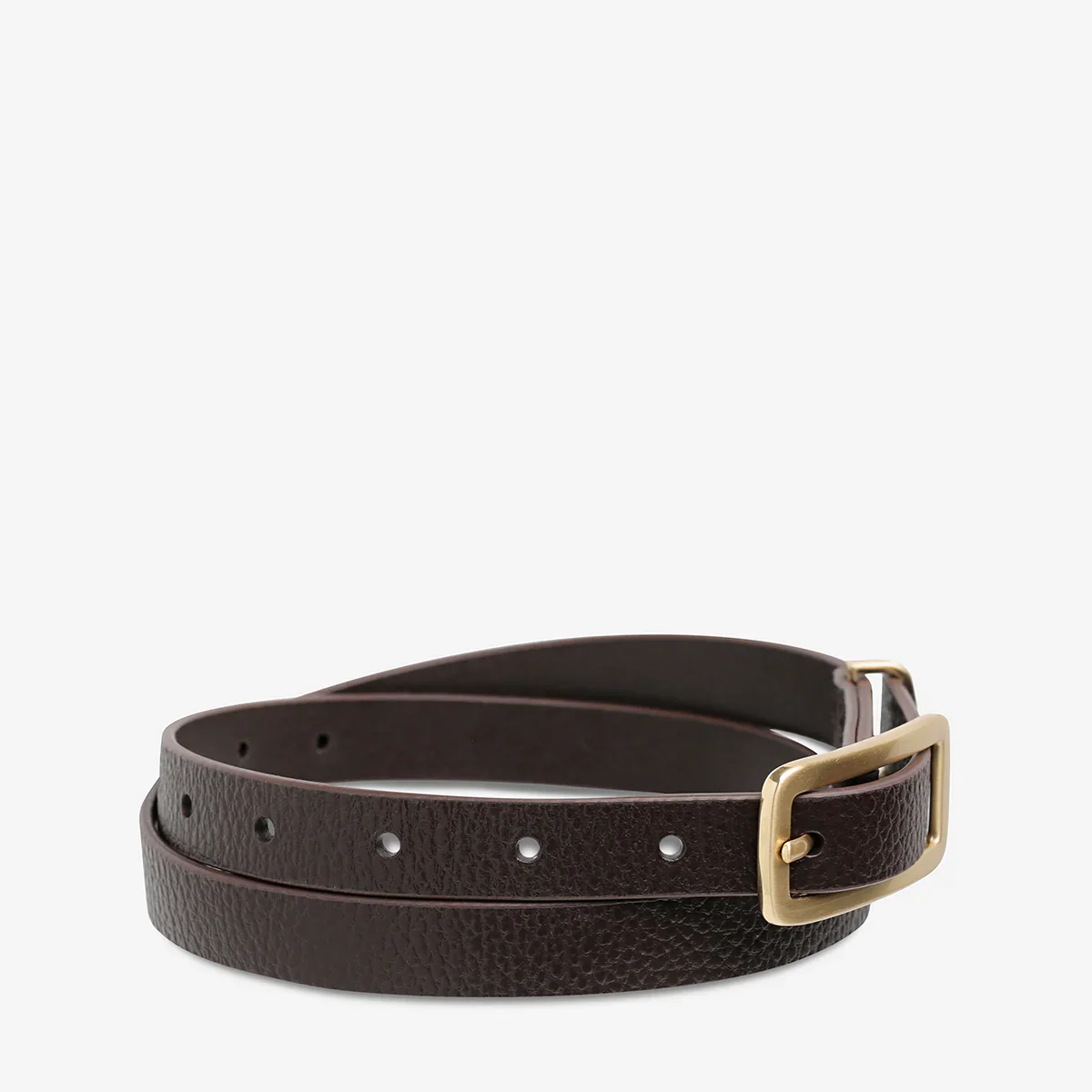 STATUS ANXIETY Womens Muse Leather Belt Choc/Gold - Image 3