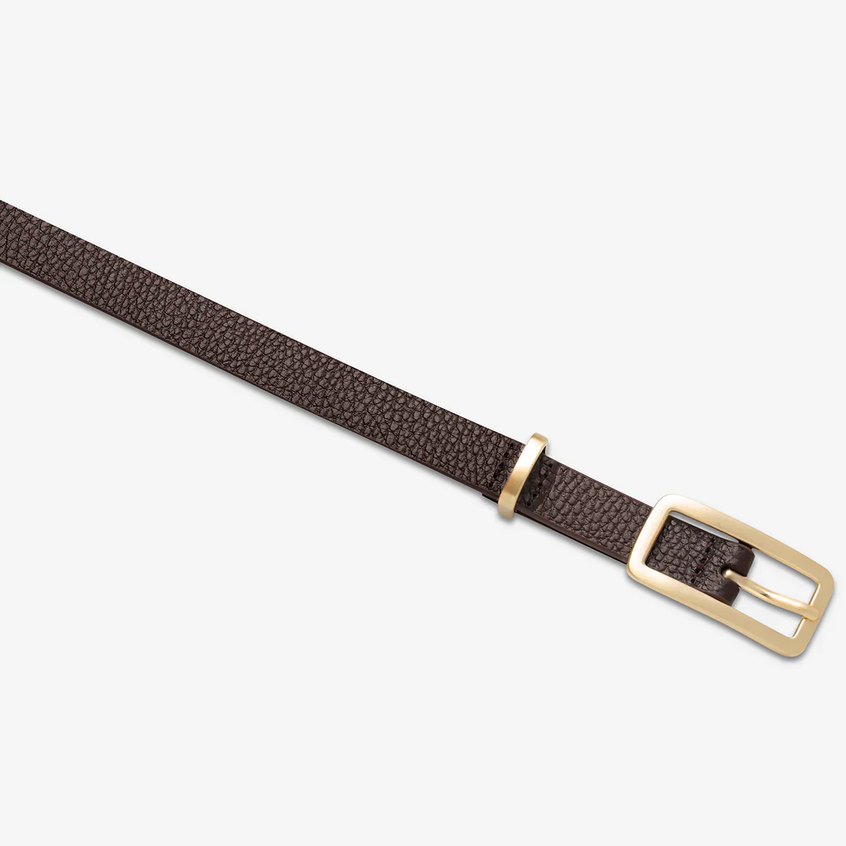 STATUS ANXIETY Womens Muse Leather Belt Choc/Gold - Image 4