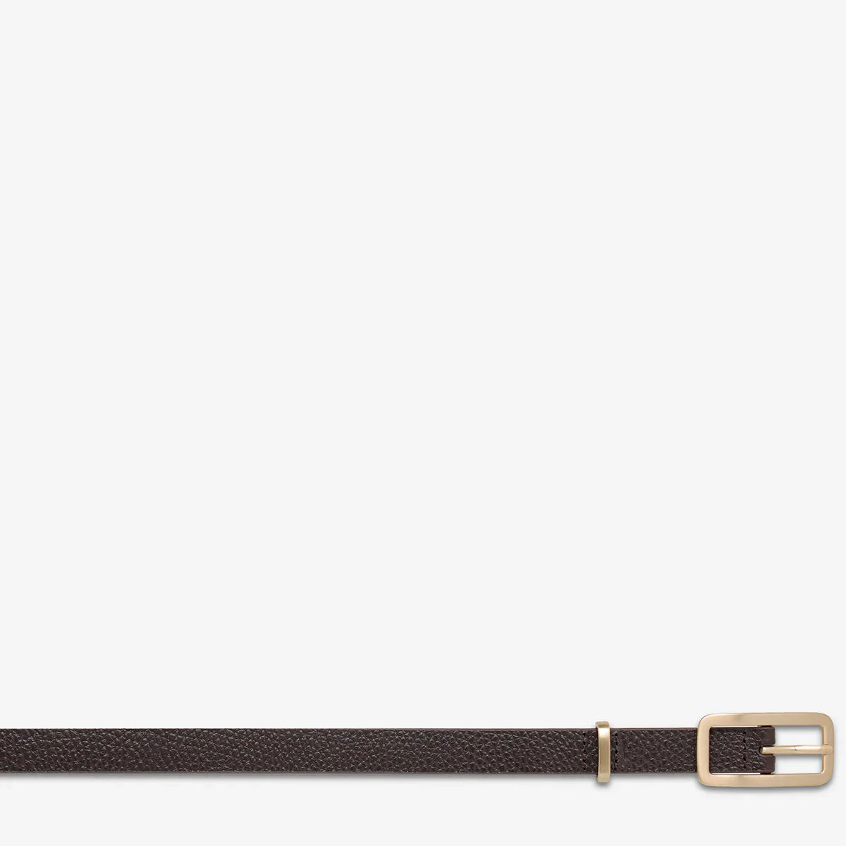 STATUS ANXIETY Womens Muse Leather Belt Choc/Gold - Image 5