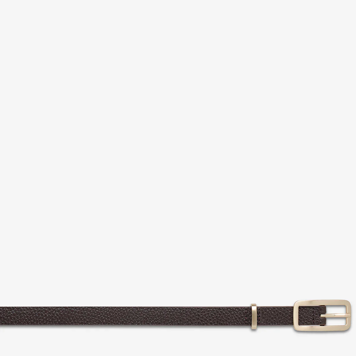 STATUS ANXIETY Womens Muse Leather Belt Choc/Gold - Image 6
