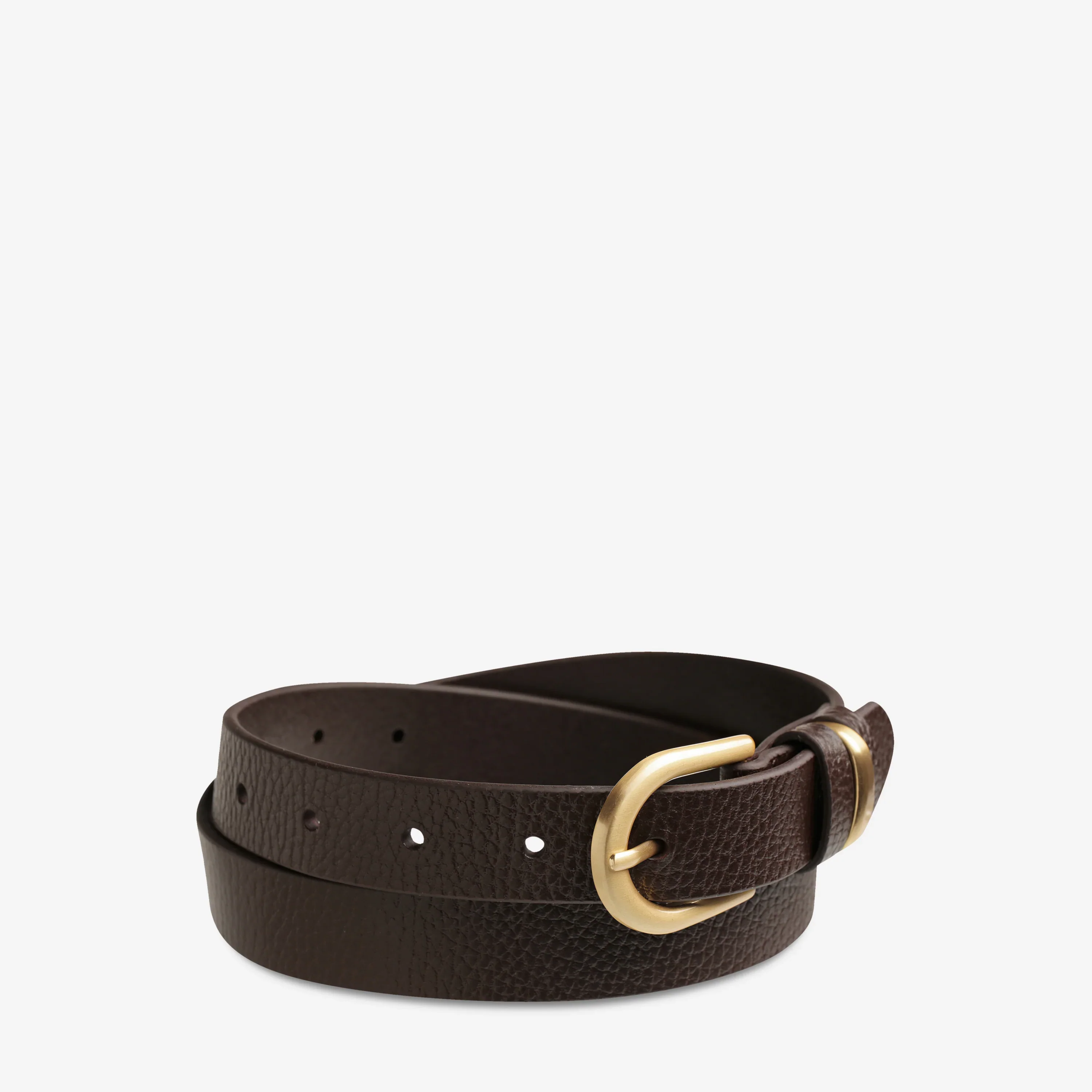 STATUS ANXIETY Womens Over And Over Leather Belt - Choc/ Gold - Image 3