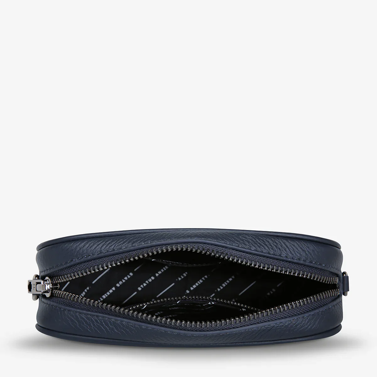 STATUS ANXIETY Womens Plunder Leather Bag with Dual Straps in Midnight Blue - Image 8