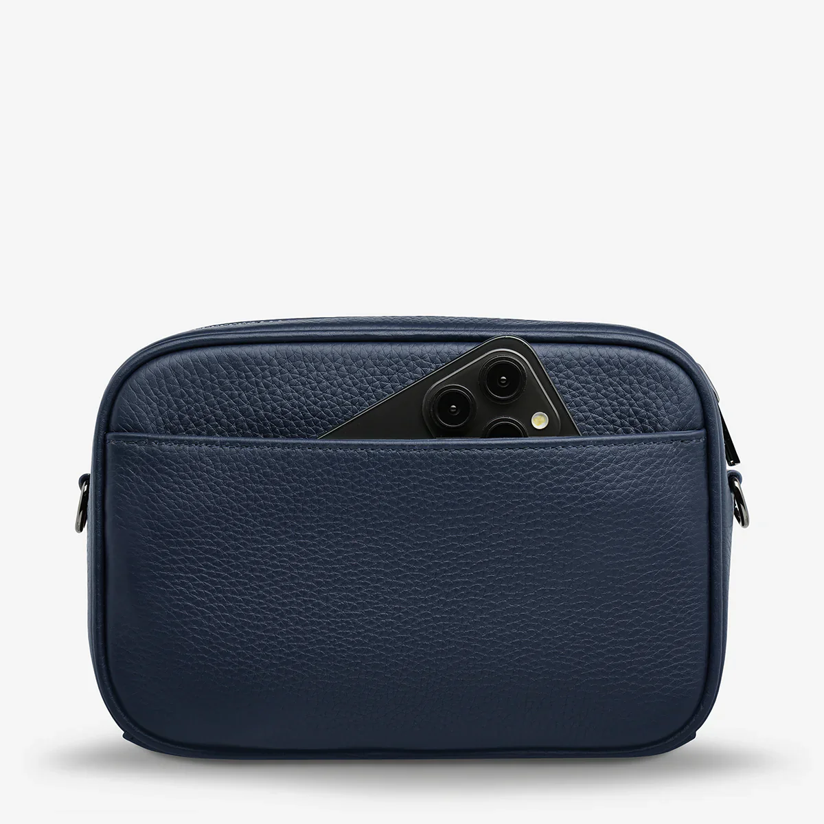 STATUS ANXIETY Womens Plunder Leather Bag with Dual Straps in Midnight Blue - Image 9
