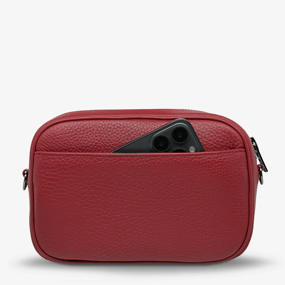 STATUS ANXIETY Womens Plunder Leather Bag with Dual Straps in Rouge - Image 10