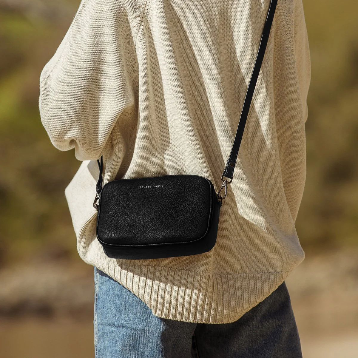 STATUS ANXIETY Womens Plunder Leather Crossbody Bag - Black - Image 10