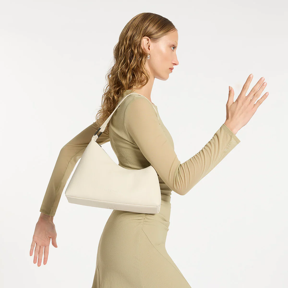 STATUS ANXIETY Womens Reverie Leather Bag - Chalk - Image 7