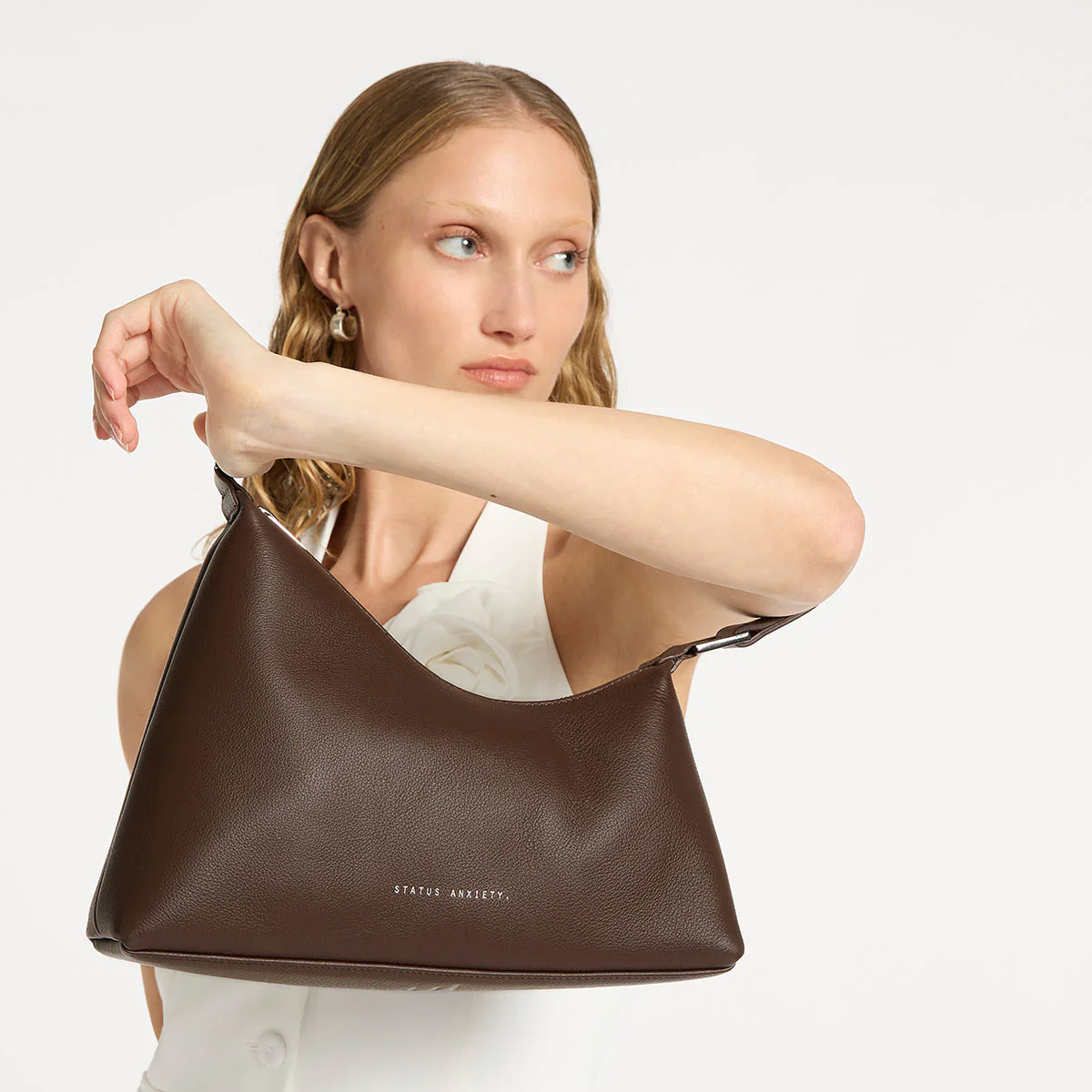 STATUS ANXIETY Womens Reverie Leather Bag - Cocoa - Image 12
