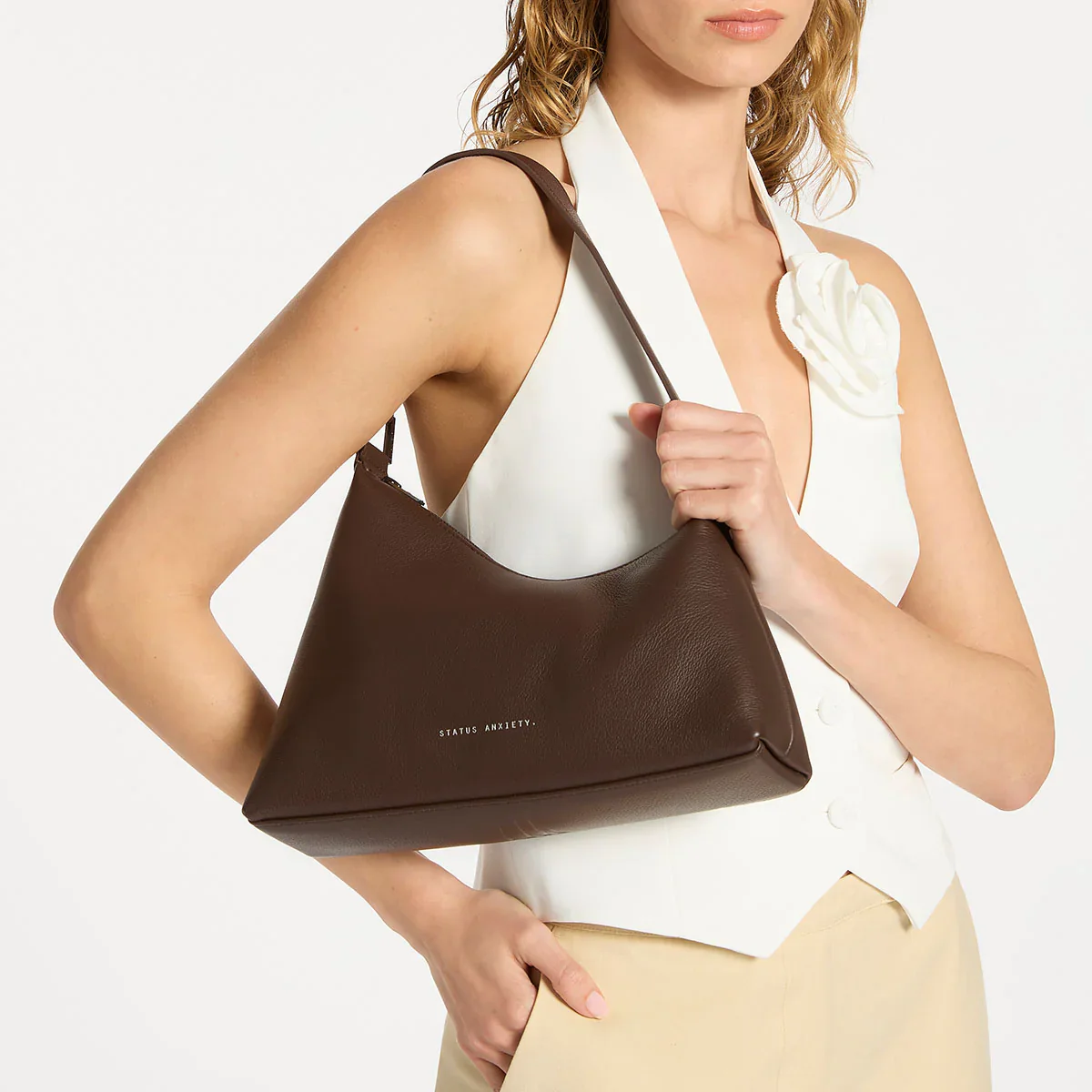 STATUS ANXIETY Womens Reverie Leather Bag - Cocoa - Image 2